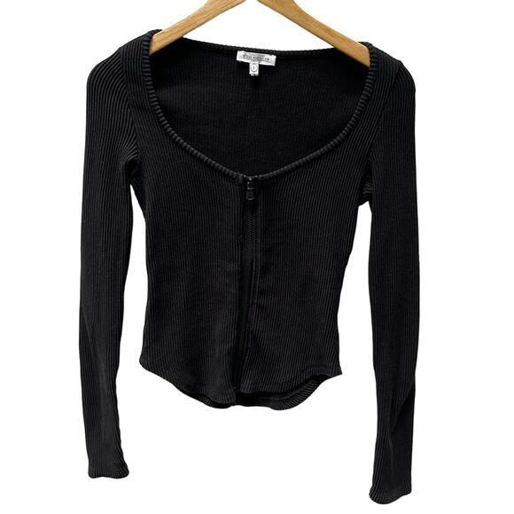 GOOD AMERICAN Dramatic Zip Long Sleeve Top Size 2 - Picture 1 of 6